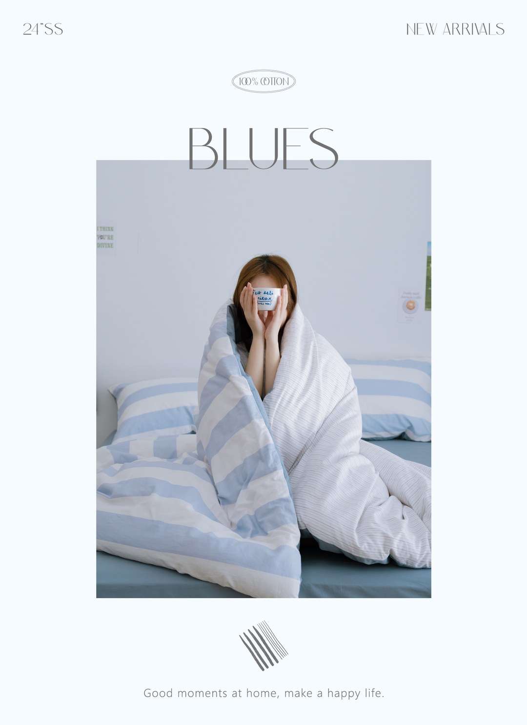 藍調 - 純棉四件組 ( 床包 + 被套 + 枕套 )
