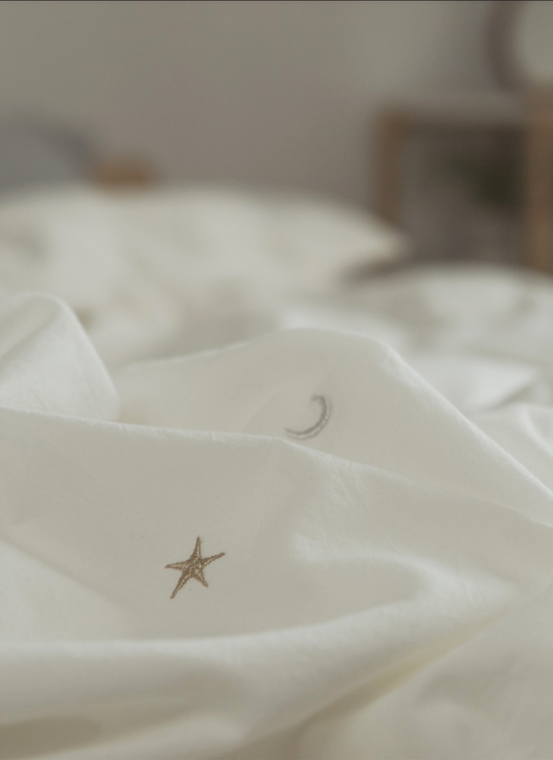 珍珠白ｘ星星刺繡 - 水洗棉被套