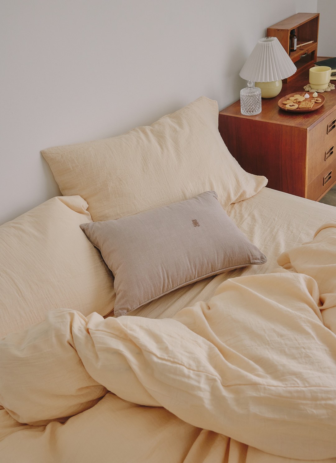 香草黃 - 二重紗 / 雙層紗床包組 ( 床包 + 枕套 )