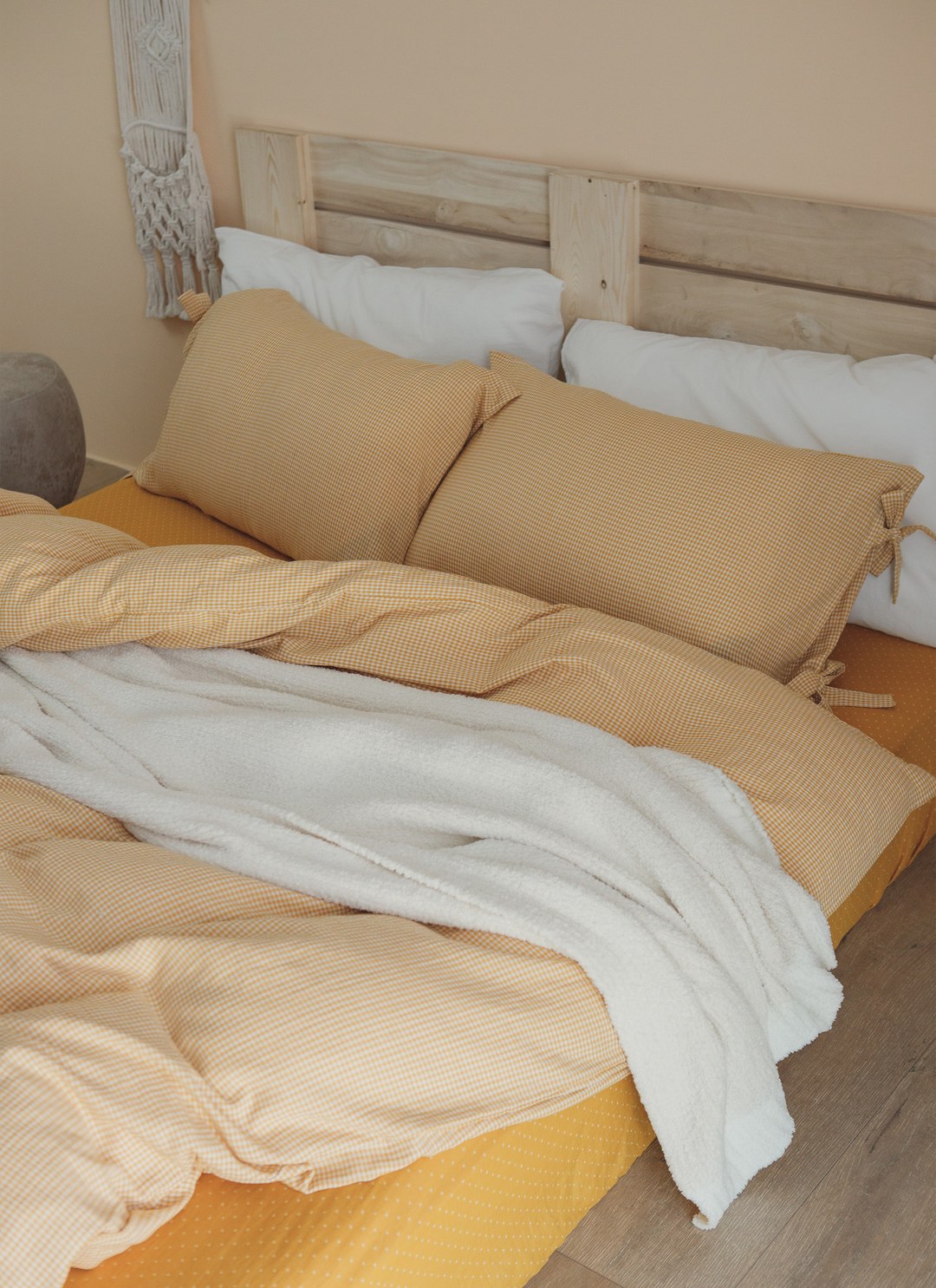 暖陽黃 - 二重紗 / 雙層紗四件組 ( 床包 + 被套 + 枕套 )