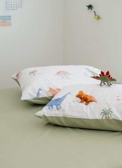 Dinosaur - 純棉床包組 ( 床包 + 枕套 )