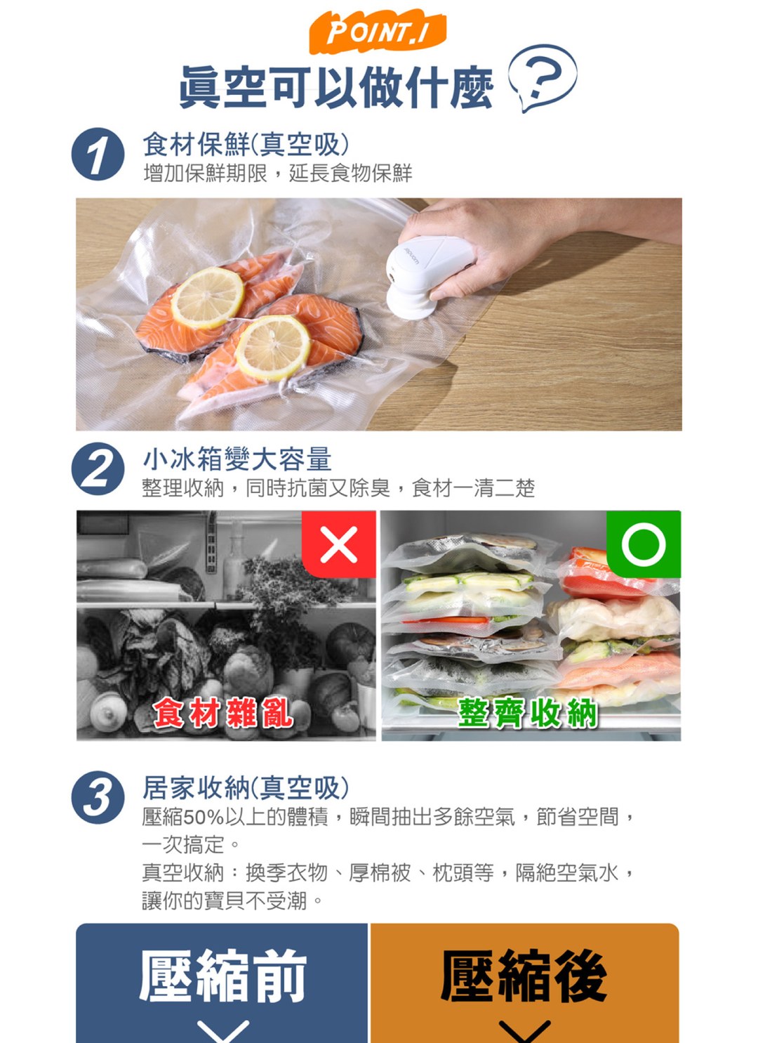 旺德 Wonder - 衣物真空收納袋 9入組