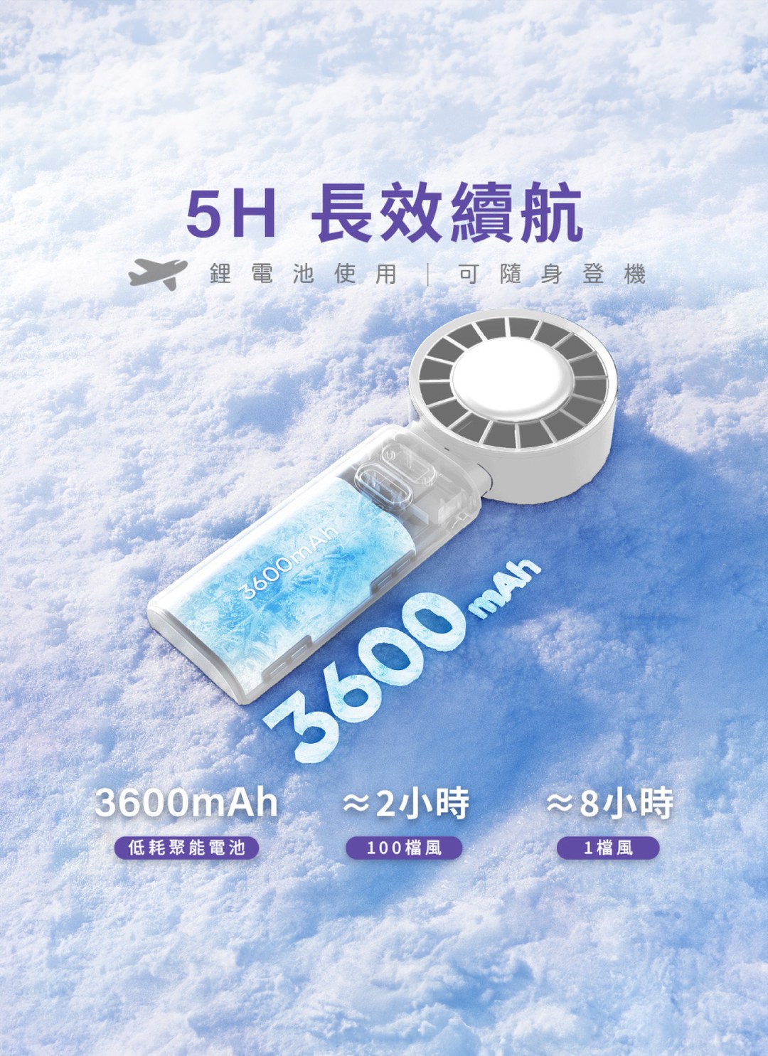 WONDER - 冰敷手持摺疊高速風扇
